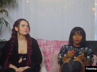 Long Haired Lesbo Sabina Rouge Seduces Sweet Gamer Ms Jenna Foxx&excl;
