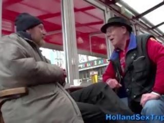 Old Tourist In Europe Finds street girl